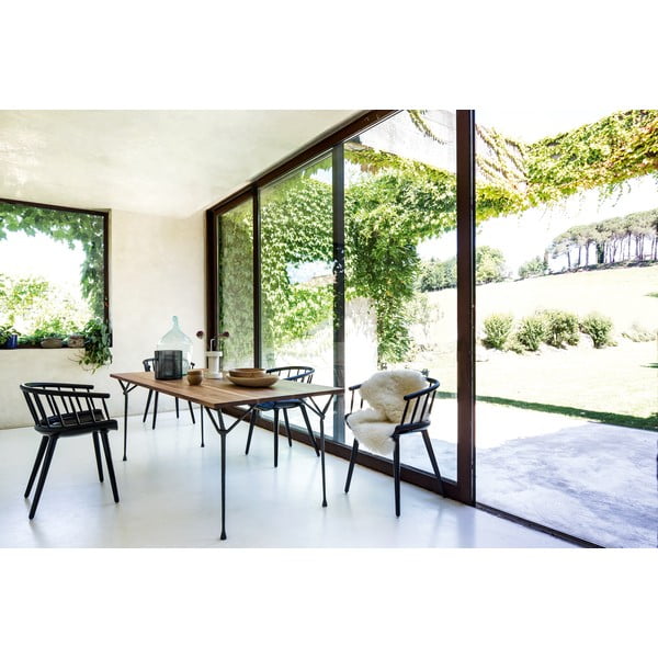 Кафяво-бял трапезен стол с облегалка от ясенова дървесина Cyborg - Magis-image-2