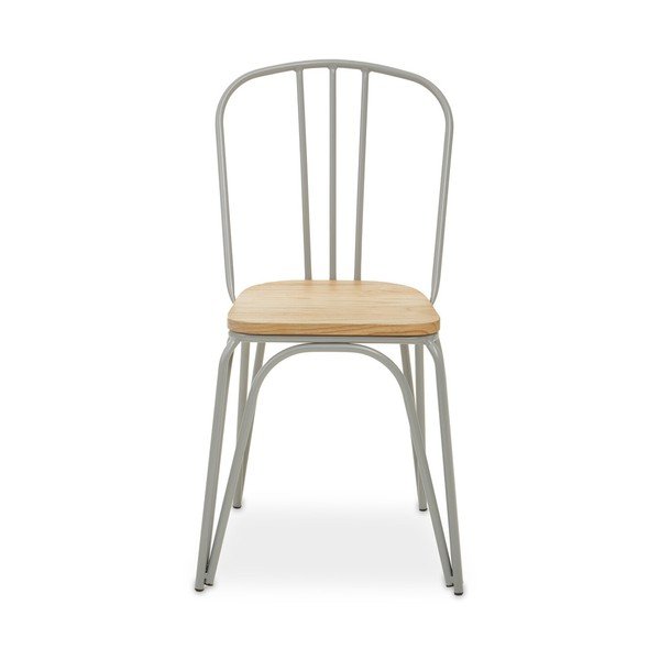 Сив/в естествен цвят трапезен стол от масивен бряст District – Premier Housewares-image-2