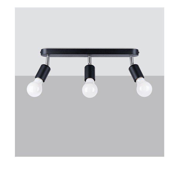 Черно метално осветително тяло за таван ø 6 cm Brando – Sollux-image-2