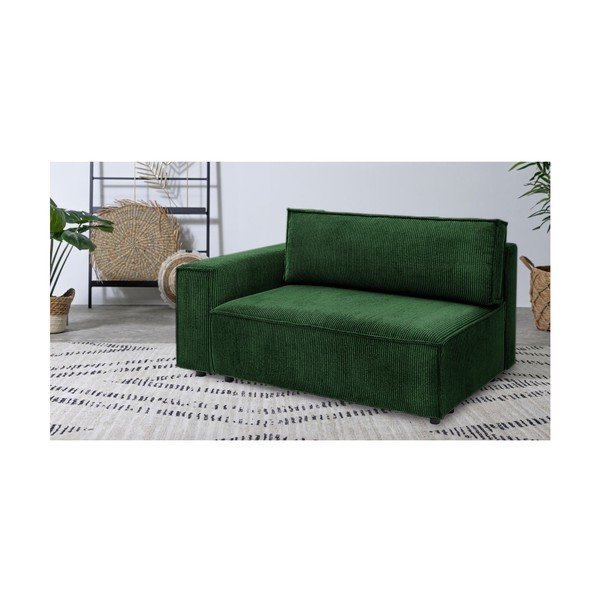 Модул за диван от зелен велур, ляв ъгъл Nihad модул - Bobochic Paris-image-1