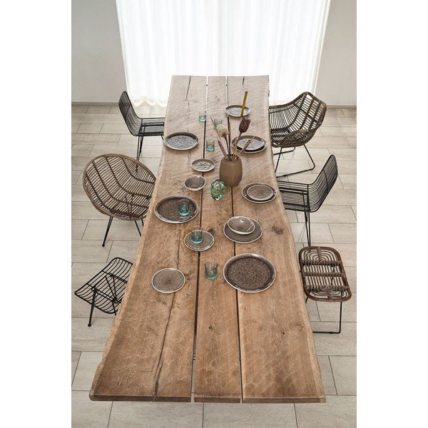 Табуретка от ратан в черно-естествен цвят Sokna - Villa Collection-image-1