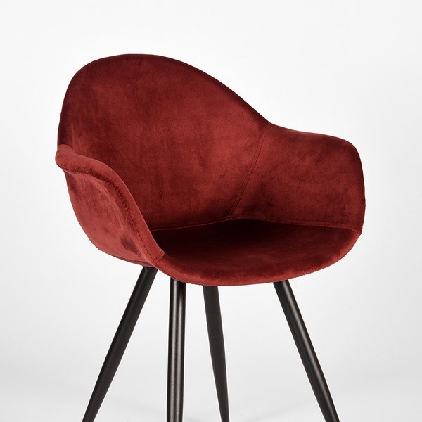 Червени кадифени трапезни столове в комплект от 2 броя Forli - LABEL51-image-4