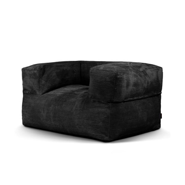 Черен пуф от рипсено кадифе MooG – SLOWDOWN