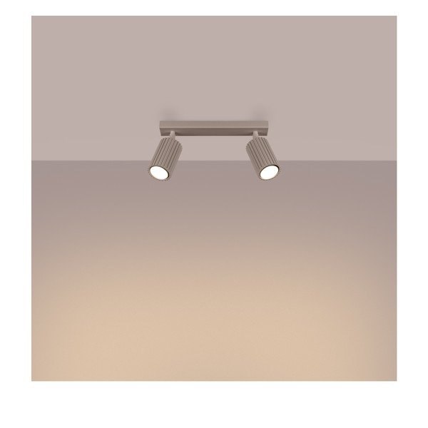 Кафяво-сив метален прожектор 6,5x30 cm Gleam – Sollux-image-1