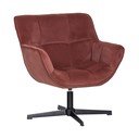 Теракотено въртящо се кадифено кресло Wibo – WOOOD