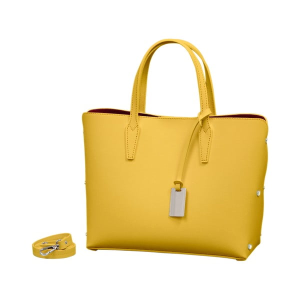 Žlutá kabelka z pravé kůže Andrea Cardone Dettalgio