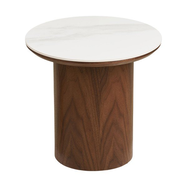 Кръгла странична масичка с керамичен плот ø 40 cm Noli – House Nordic-image-2
