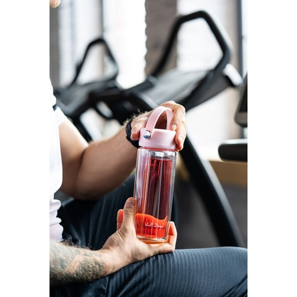 Розова стъклена бутилка 350 ml Fuori – Vialli Design-image-4