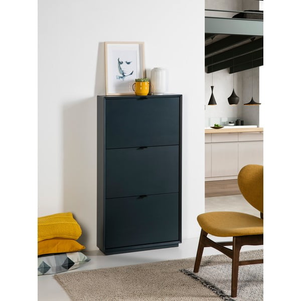 Петролно син шкаф за обувки с 3 чекмеджета Luka - Marckeric-image-1