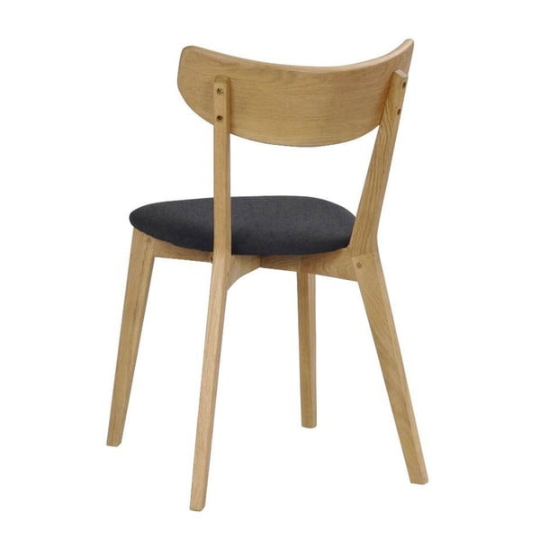 Стол за хранене от кафяв дъб с тъмносива седалка Ami - Rowico-image-3