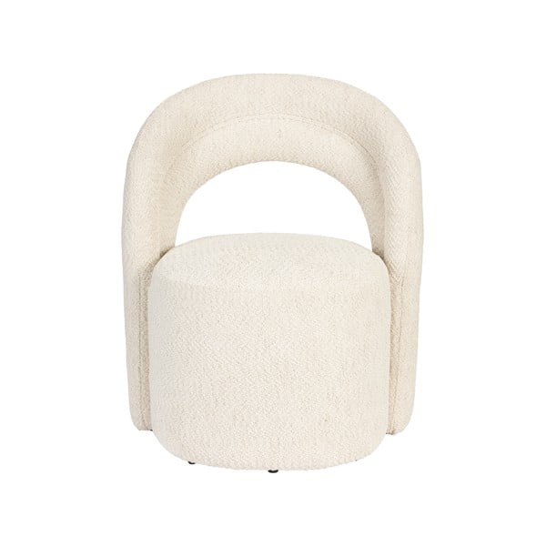 Кремаво въртящо се кресло от букле Seina – Dutchbone-image-2