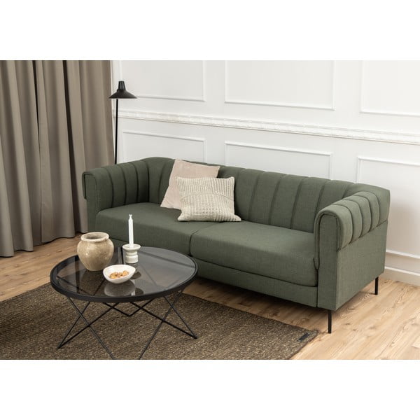 Черна масичка за кафе със стъклен плот ø 80 cm Cuxton - Actona-image-2