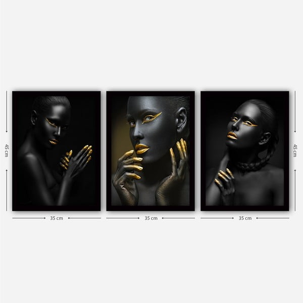 Картини в комплект от 3 бр. 35x45 cm - Wallity-image-2