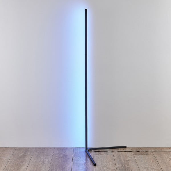 Черна LED подова лампа (височина 141 cm) Level - Trio
