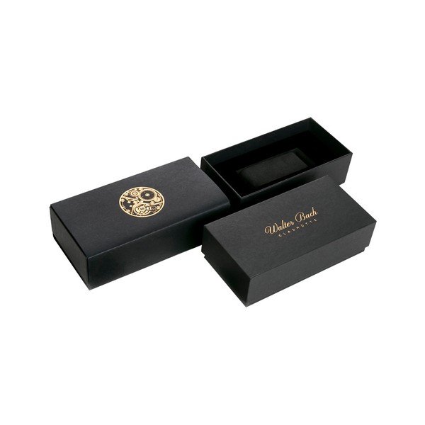 Мъжки часовник с черна каишка от естествена кожа Marrio - Walter Bach-image-1