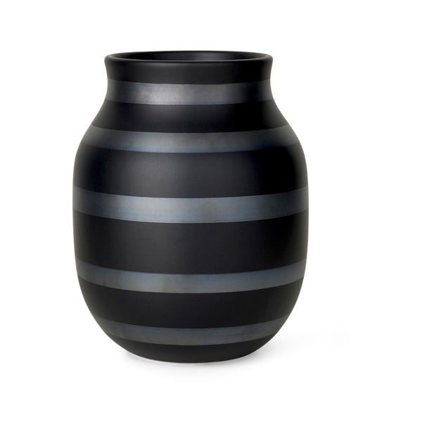 Черна керамична ваза ø 16 cm Omaggio - Kähler Design