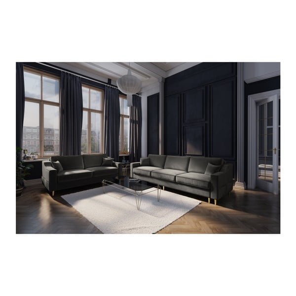 Тъмно сив двуместен диван Marigold - Mazzini Sofas-image-3