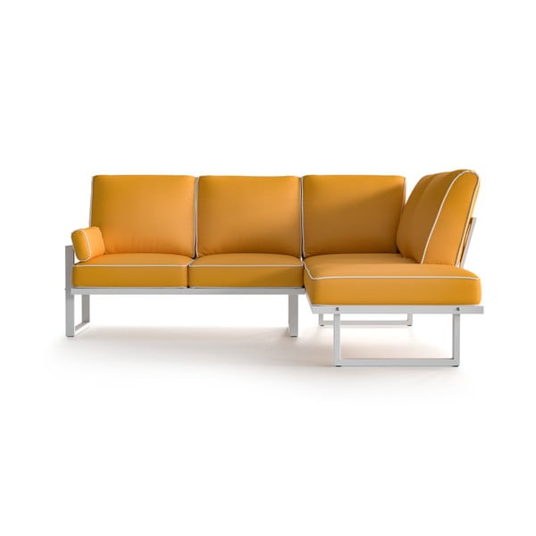 Жълт ъглов диван с бяла рамка Angie - Marie Claire Home