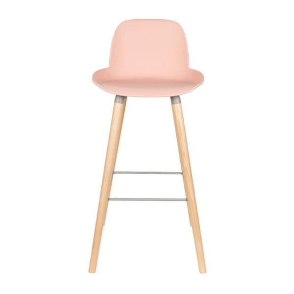 Комплект от 2 розови бар стола Albert Kuip Old Pink, височина на седалката 75 cm - Zuiver