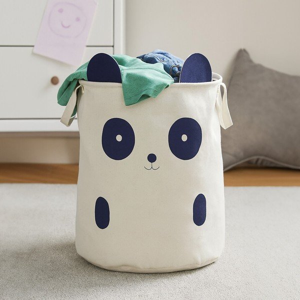 Бяла текстилна детска кошница за играчки ø 38x48 cm Mimo Panda Face – Premier Housewares-image-2