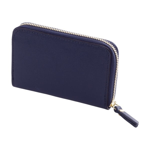 Tmavě modrá peněženka z kůže Andrea Cardone Saffiano