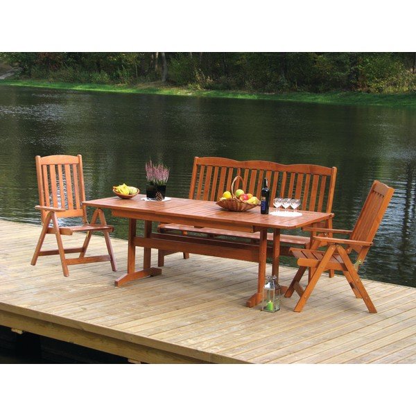 Градинска маса за хранене от масивен бор 90x160 cm Luisa – Rojaplast-image-1