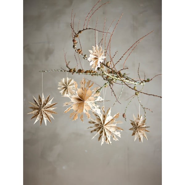 Хартиени висящи коледни украси в комплект от 6 бр. Star – Bloomingville-image-1