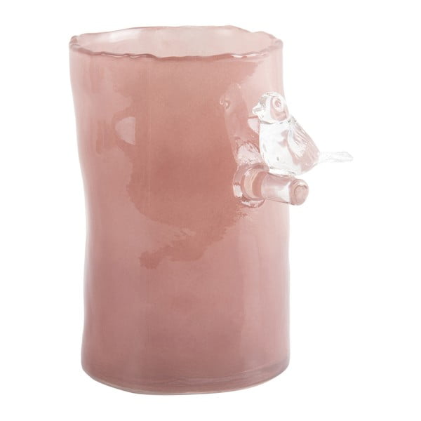 Розова стъклена ваза (височина 15 cm) Bird On Branch – PT LIVING-image-2