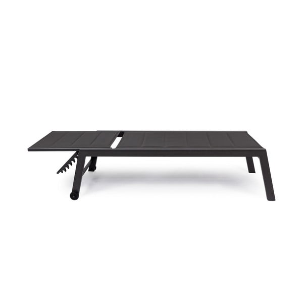 Антрацитен градински шезлонг метален Hilde   – Bizzotto-image-2