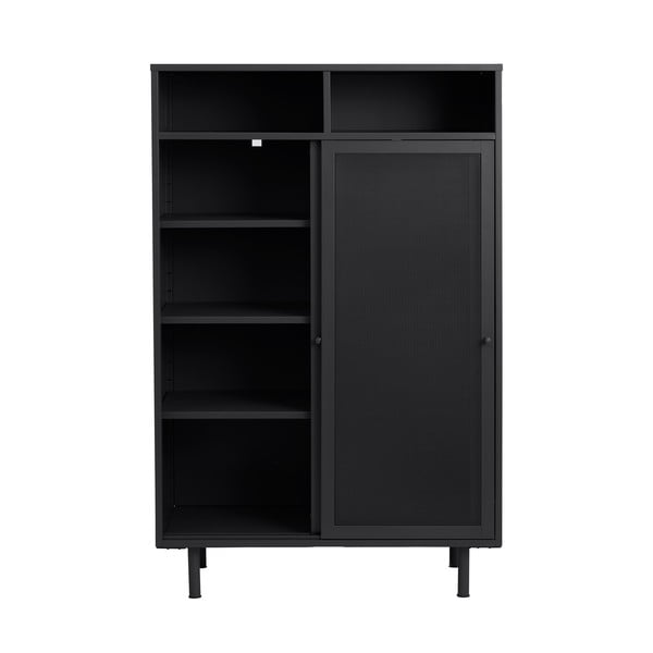 Черно метално шкафче с плъзгащи се врати 90x140x40 cm Veep – Unique Furniture-image-4
