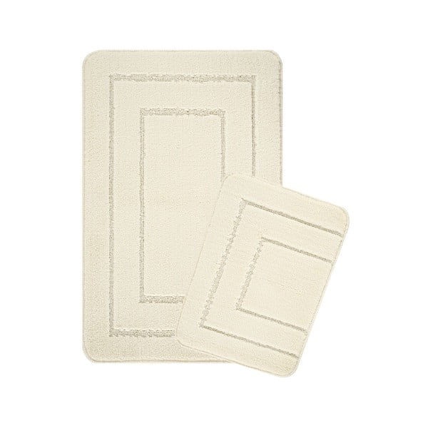 Кремави килими за баня в комплект от 2 бр. 50x80 cm Cerceve – Foutastic