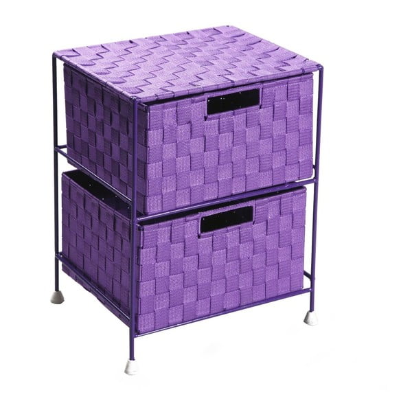 Комплект от 2 лилави кошници за съхранение с поставка Cajones - Versa
