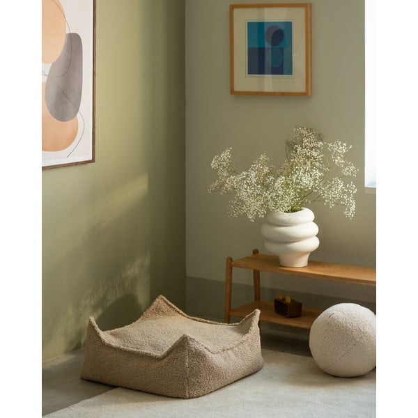 Светлокафяв детски пуф от букле Square – Wigiwama-image-1