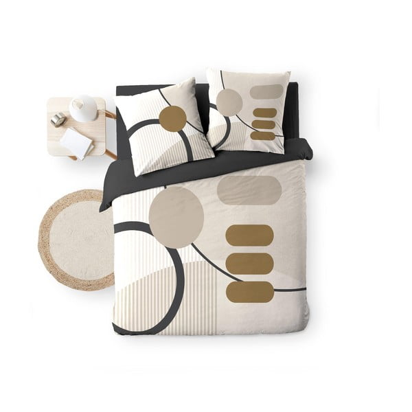 Бежово двойно удължено памучно спално бельо 240x220 cm Santana – douceur d'intérieur-image-4