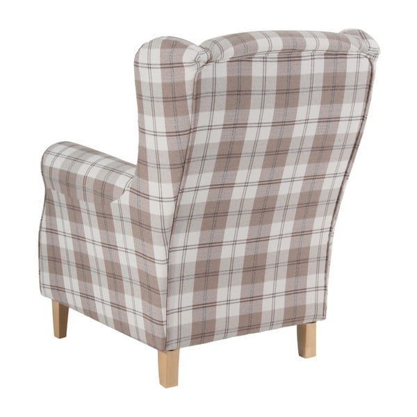 Бежов кариран ушен реколта фотьойл Lorris - Max Winzer-image-4