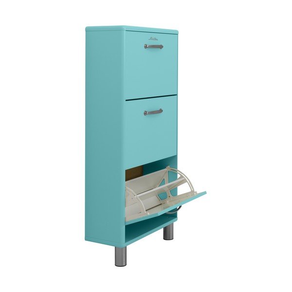 Тюркоазен шкаф за обувки с панти Malibu - Tenzo-image-4