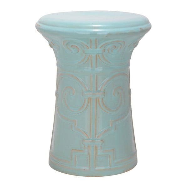 Tyrkysově modrý keramický stolek vhodný do exteriéru Safavieh Imperial, ø 30 cm