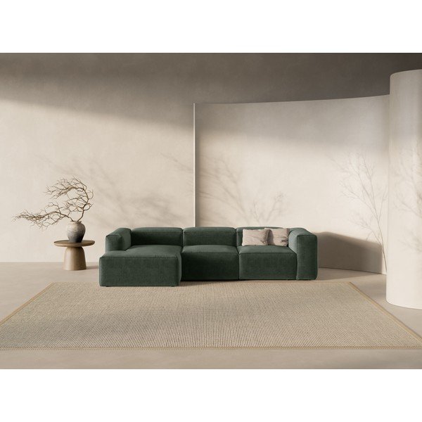 Зелен ъглов диван (ляв ъгъл) Bergamo – Cosmopolitan Design-image-1