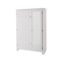 Бял гардероб от масивен бор с огледало 120x170 cm Bertram – Støraa