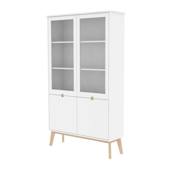 Бял витринен шкаф 35x190 cm Century - Interstil