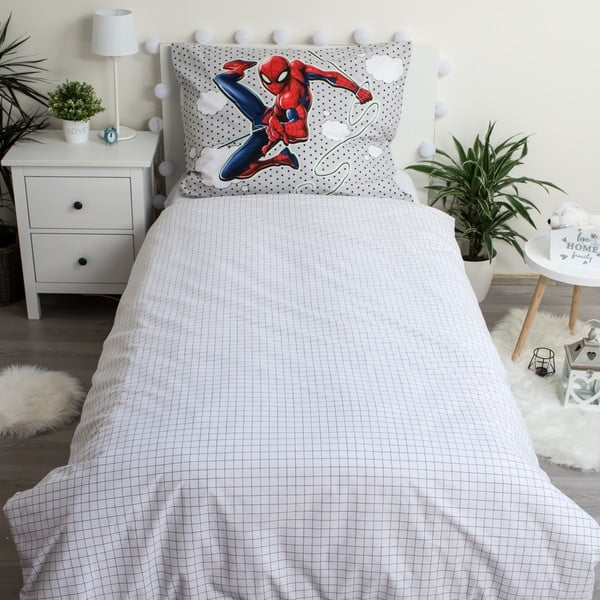 Памучно детско единично спално бельо със светещ ефект 140x200 cm Spiderman - Jerry Fabrics-image-2