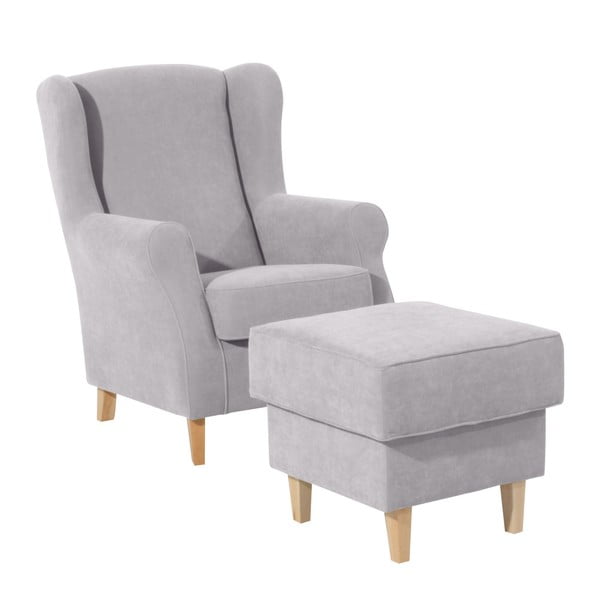 Светлосива табуретка за крака Lorris - Max Winzer-image-2