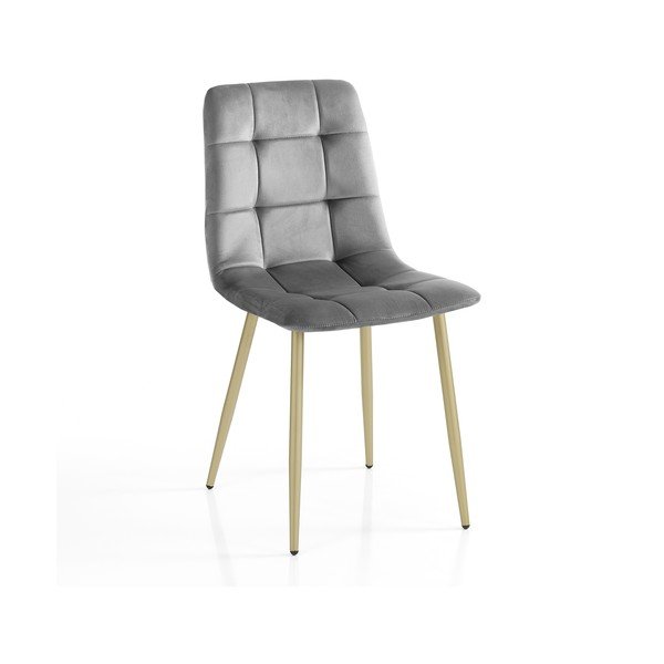 Сиви кадифени трапезни столове в комплект от 2 бр. Faffy – Tomasucci