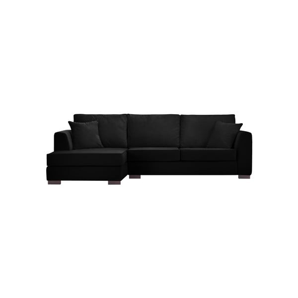 Черен ъглов диван с ляв шезлонг Rodier Intérieus Taffetas - Rodier Intérieurs