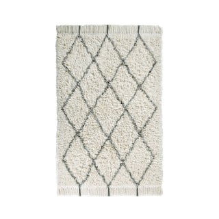 Кремав ръчно изработен вълнен килим подходящ за пране 140x200 cm Berber Soul – Lorena Canals