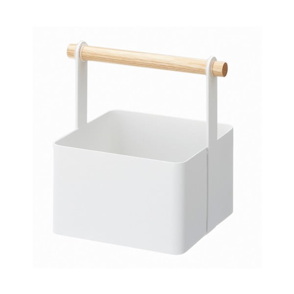 Бяла многофункционална кутия с детайли от букова дървесина Кутия за инструменти, дължина 16 cm Tosca - YAMAZAKI