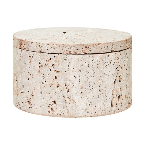 Декоративна каменна кутия за съхранение в естествен цвят ø 14x8 cm Tibor – Premier Housewares