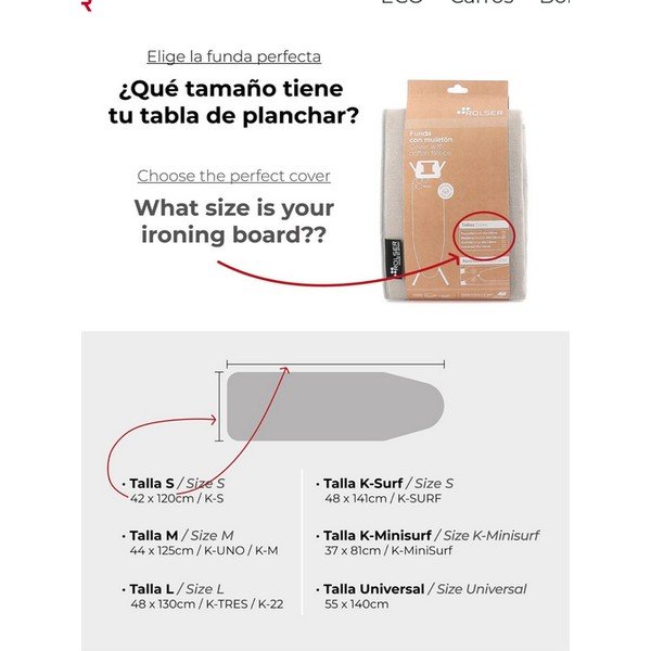 Покривало за дъска за гладене 140x55 cm Universal – Rolser-image-1