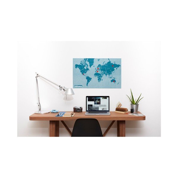 Modrá nástěnná mapa Palomar Pin World, 126 x 68 cm-image-2