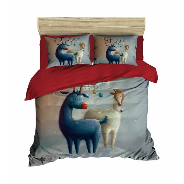 Коледно спално бельо за двойно легло с чаршаф Alberto, 160 x 220 cm - Mijolnir